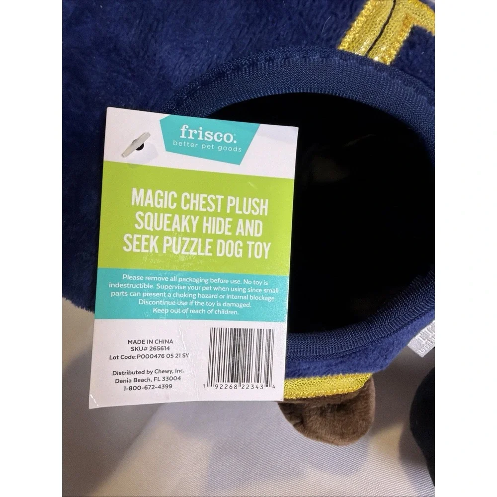 Frisco Magic Chest Plush Squeaky Dog Toy Hide & Seek Potion Wand Wizard Hat NWT